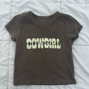 Brandy Melville Brown Cowgirl Kids T-Shirt